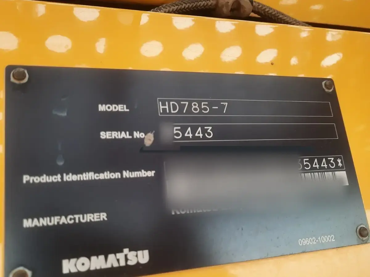 Serial plate photo with all but the last 4 digits blurred
